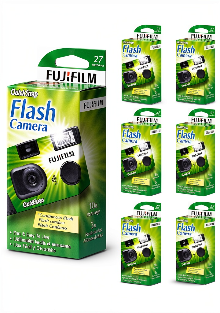 FUJIQSFLASH Single-Use Film Camera in hand