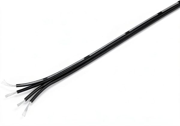 BNTECHGO 30 Gauge Silicone Ribbon Cable Flexible 4P Black 50 ft Flat Cable 30 AWG Stranded Tinned Copper Wire-3