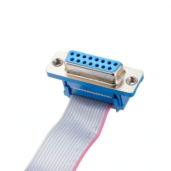 uxcell IDC Wire Flat Ribbon Cable DB15 Female to FC-16 Female Connector 2.54mm Pitch 50cm Length 2pcs-1
