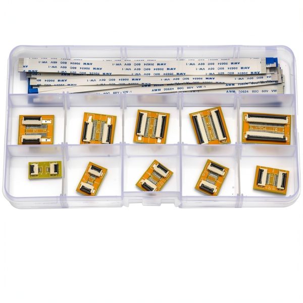 0.5mm FFC FPC Connector Ribbon Cable Connector Kit,Extend Adapter ffc-fpc 4P 6P 8P 10P 12P 14P 16P 20P 30P 40P PCB Converter Board,150mm Length Flexible Flat Cable A Type (SH-0.5-SS-E)-1