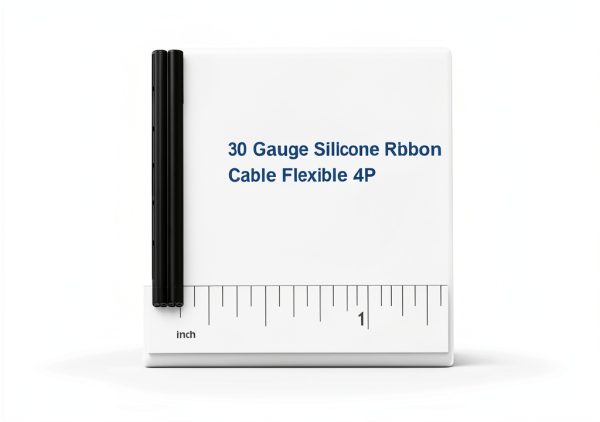 BNTECHGO 30 Gauge Silicone Ribbon Cable Flexible 4P Black 50 ft Flat Cable 30 AWG Stranded Tinned Copper Wire-1