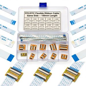 0.5mm FFC FPC Connector Ribbon Cable Connector Kit,Extend Adapter ffc-fpc 4P 6P 8P 10P 12P 14P 16P 20P 30P 40P PCB Converter Board,150mm Length Flexible Flat Cable A Type (SH-0.5-SS-E)-0