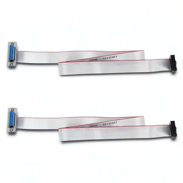uxcell IDC Wire Flat Ribbon Cable DB15 Female to FC-16 Female Connector 2.54mm Pitch 50cm Length 2pcs-0
